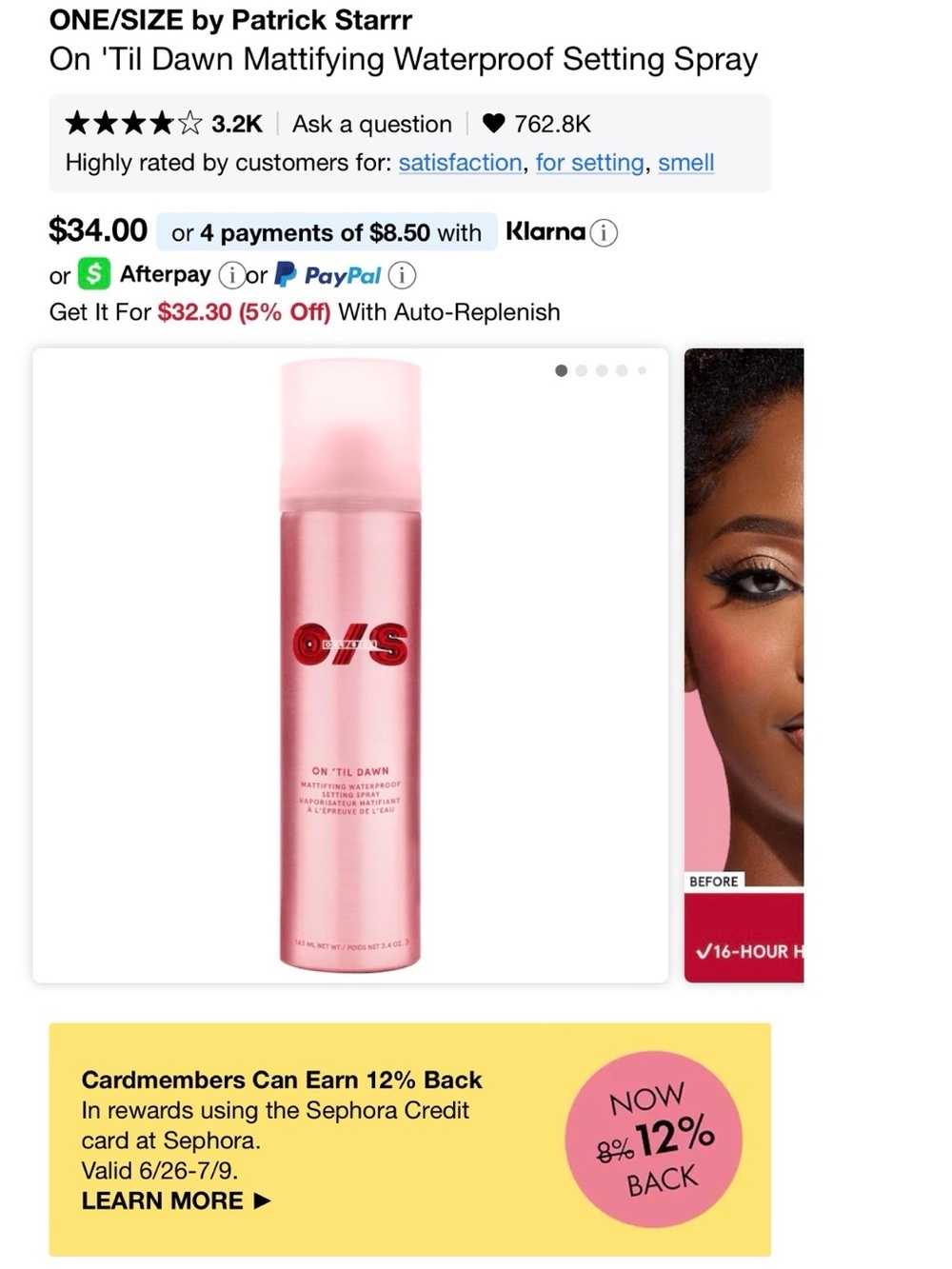 ONE/SIZE On 'Til Dawn Mattifying Waterproof Setting Spray - Pink